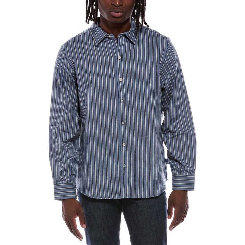 Scotch & Soda Mens  Striped Woven Shirt, Blue